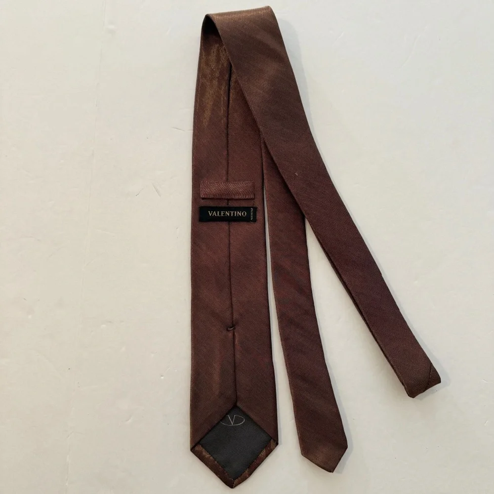 Valentino Brown Metallic Tie